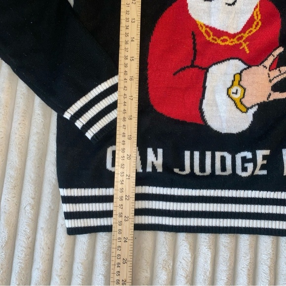Ugly Christmas Sweater Black Santa Graphic Sweater - Picture 4 of 8